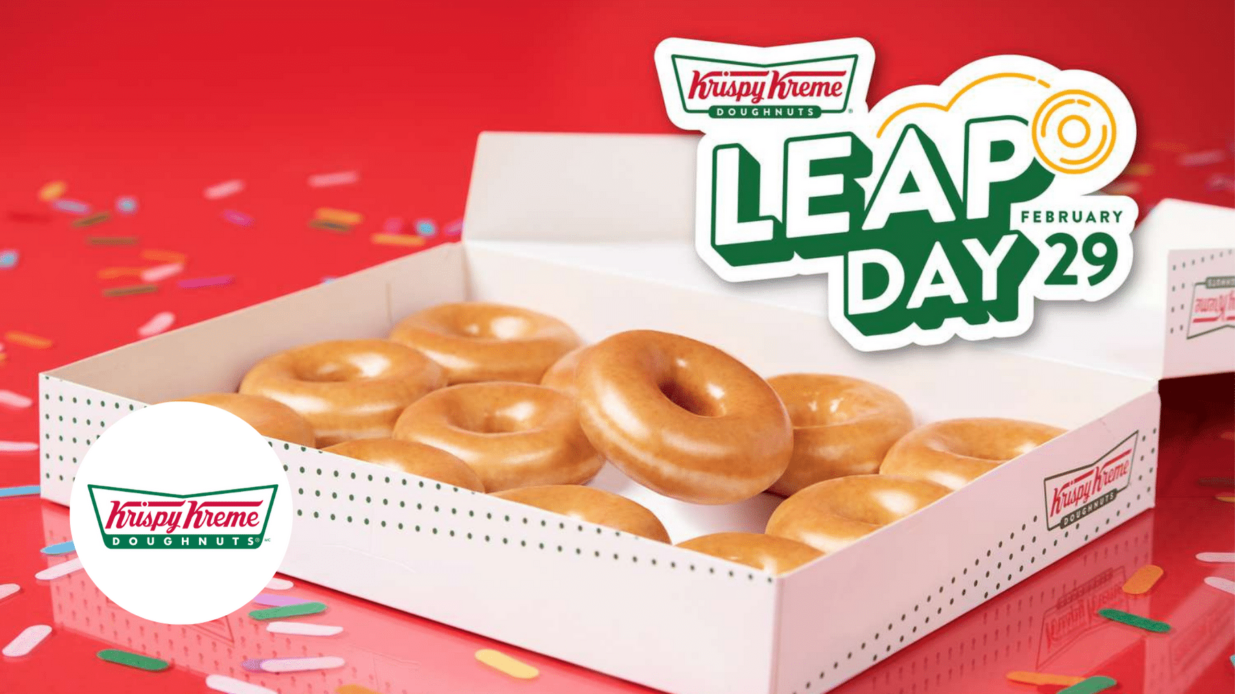 Leap Day Deal Get Krispy Kreme's Dozen Original Glazed Donuts for 2.29!