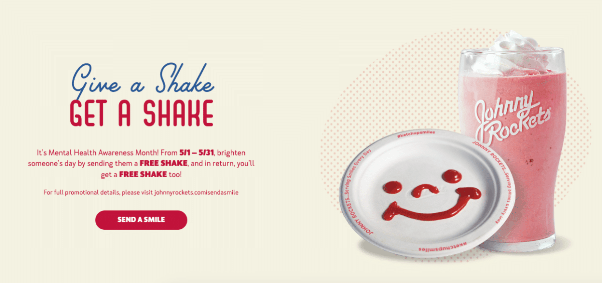 Johnny Rockets Honors Mental Health Awareness Month with a Freebie